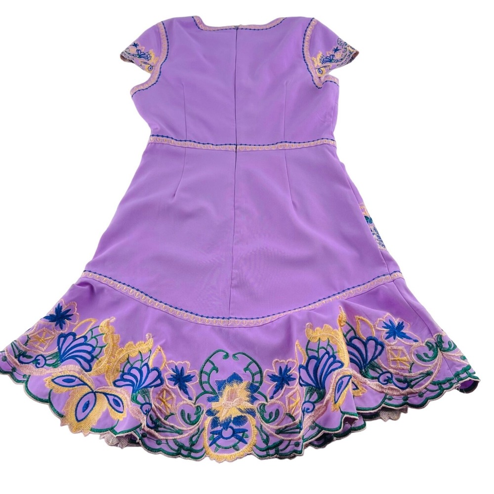 foxiedox Lavender Embroidered Long Sleeve Dress - Picture 8 of 8